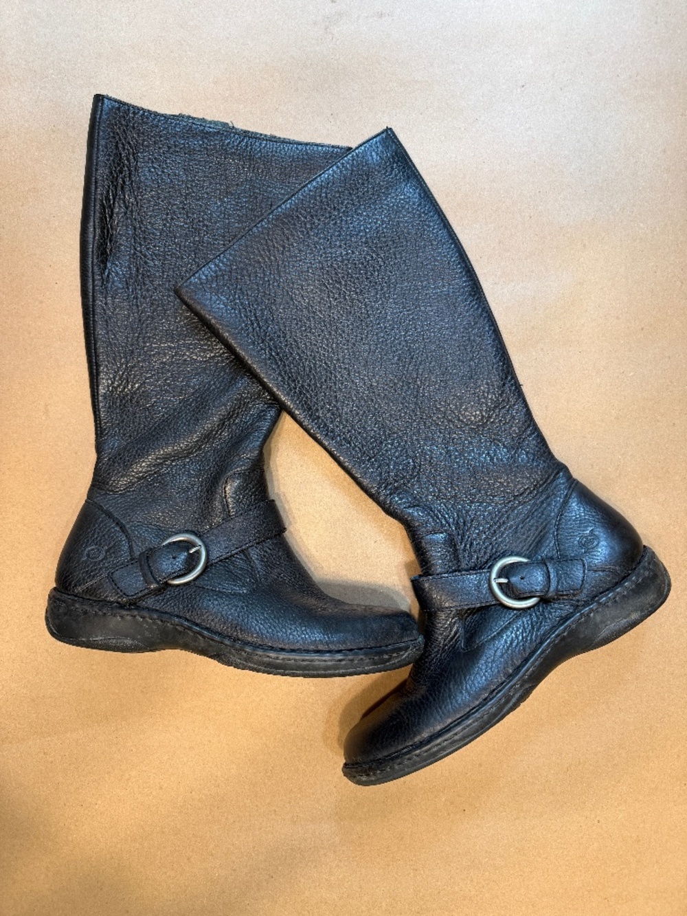 Born Black Pebbled Leather Tall Boot 8